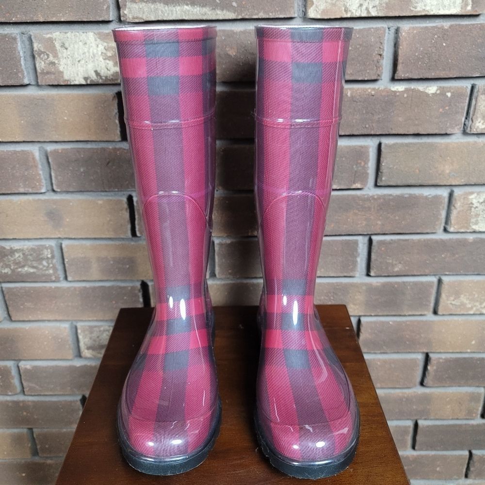 Burberry London authentic unlined tartan rainboot worn once purchased 2008 - Picture 2 of 16